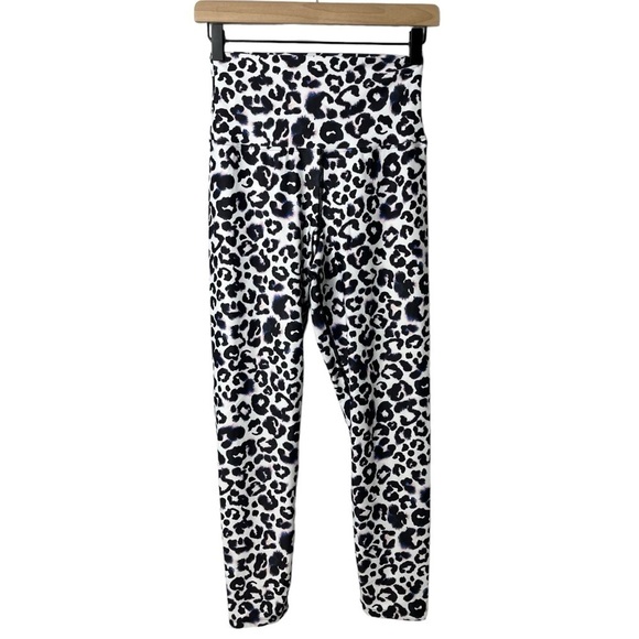 Beach Riot Leopard Print High Waist Leggings Black White Size Large Athletic - Picture 1 of 5